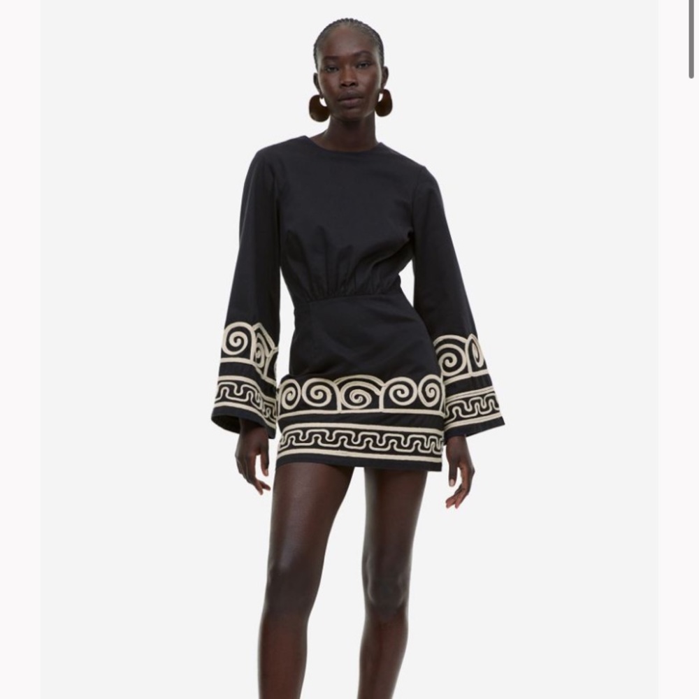 H&M embroidered Lyocell-Blend Dress